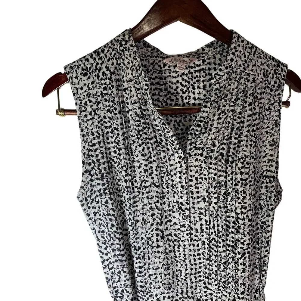 Nanette Lapore Black & White‎ Animal Print Sleeveless Dress w/Tie Waist Size 6 - Picture 7 of 14